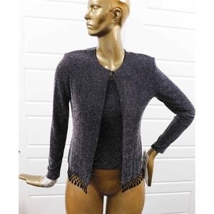 New Xscape Black Sparkle 2pc Twinset Jacket‎ Shell sz S